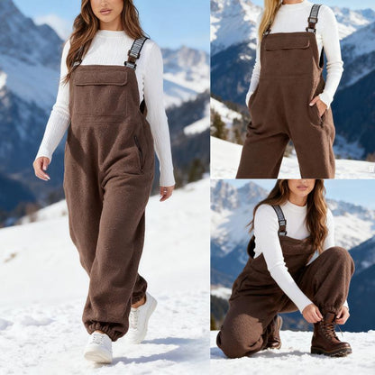 Liftora Fleece Lined Sleeveless Overalls with Adjustable Straps