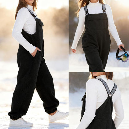 Liftora Fleece Lined Sleeveless Overalls with Adjustable Straps