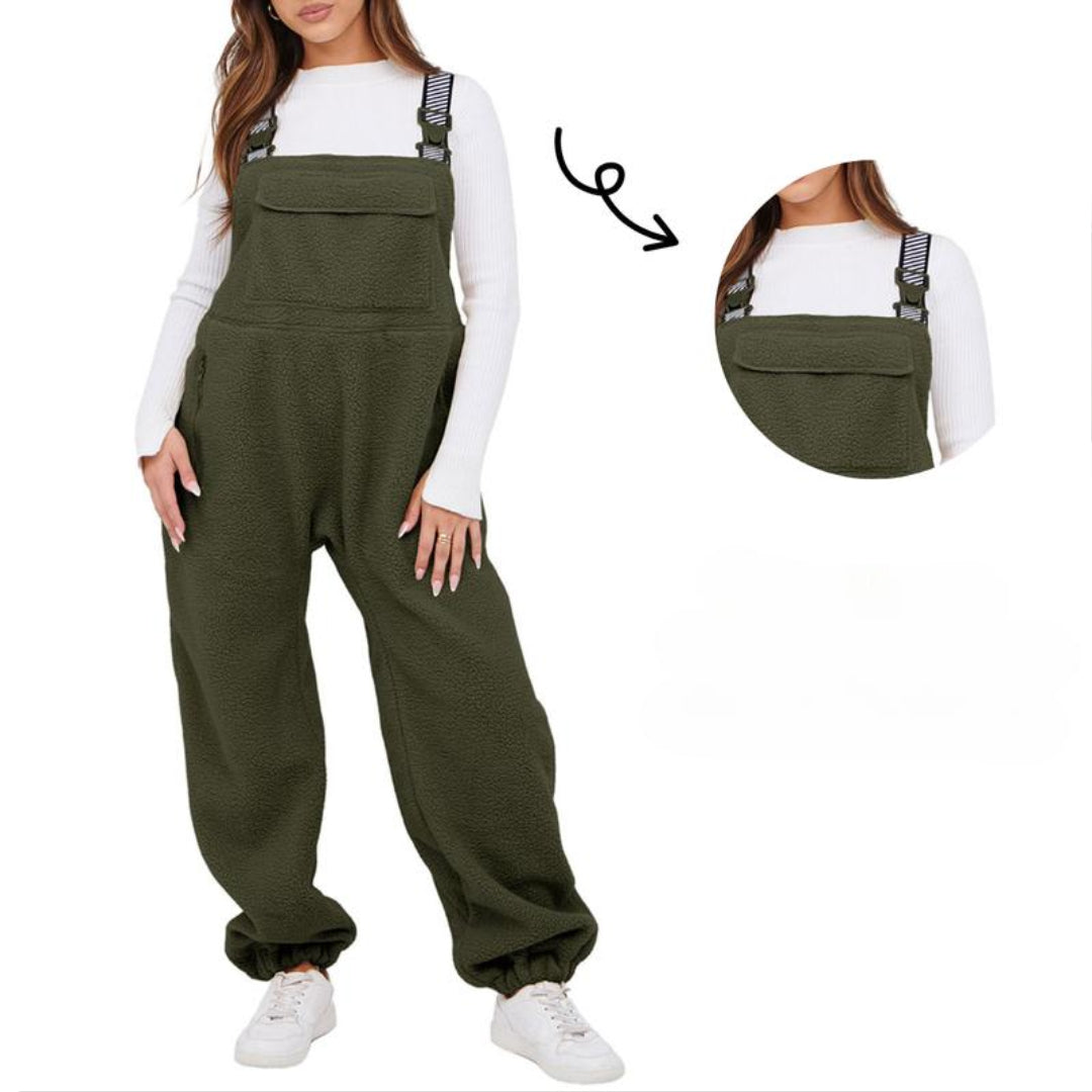 Liftora Fleece Lined Sleeveless Overalls with Adjustable Straps