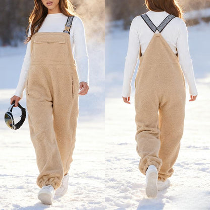 Liftora Fleece Lined Sleeveless Overalls with Adjustable Straps