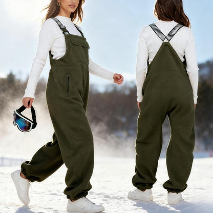 Liftora Fleece Lined Sleeveless Overalls with Adjustable Straps