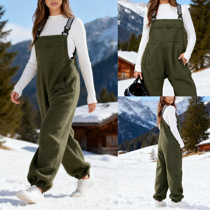 Liftora Fleece Lined Sleeveless Overalls with Adjustable Straps