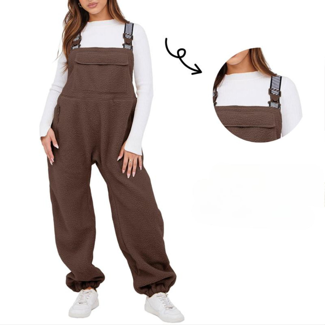 Liftora Fleece Lined Sleeveless Overalls with Adjustable Straps