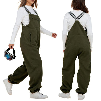 Liftora Fleece Lined Sleeveless Overalls with Adjustable Straps