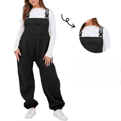 Liftora Fleece Lined Sleeveless Overalls with Adjustable Straps