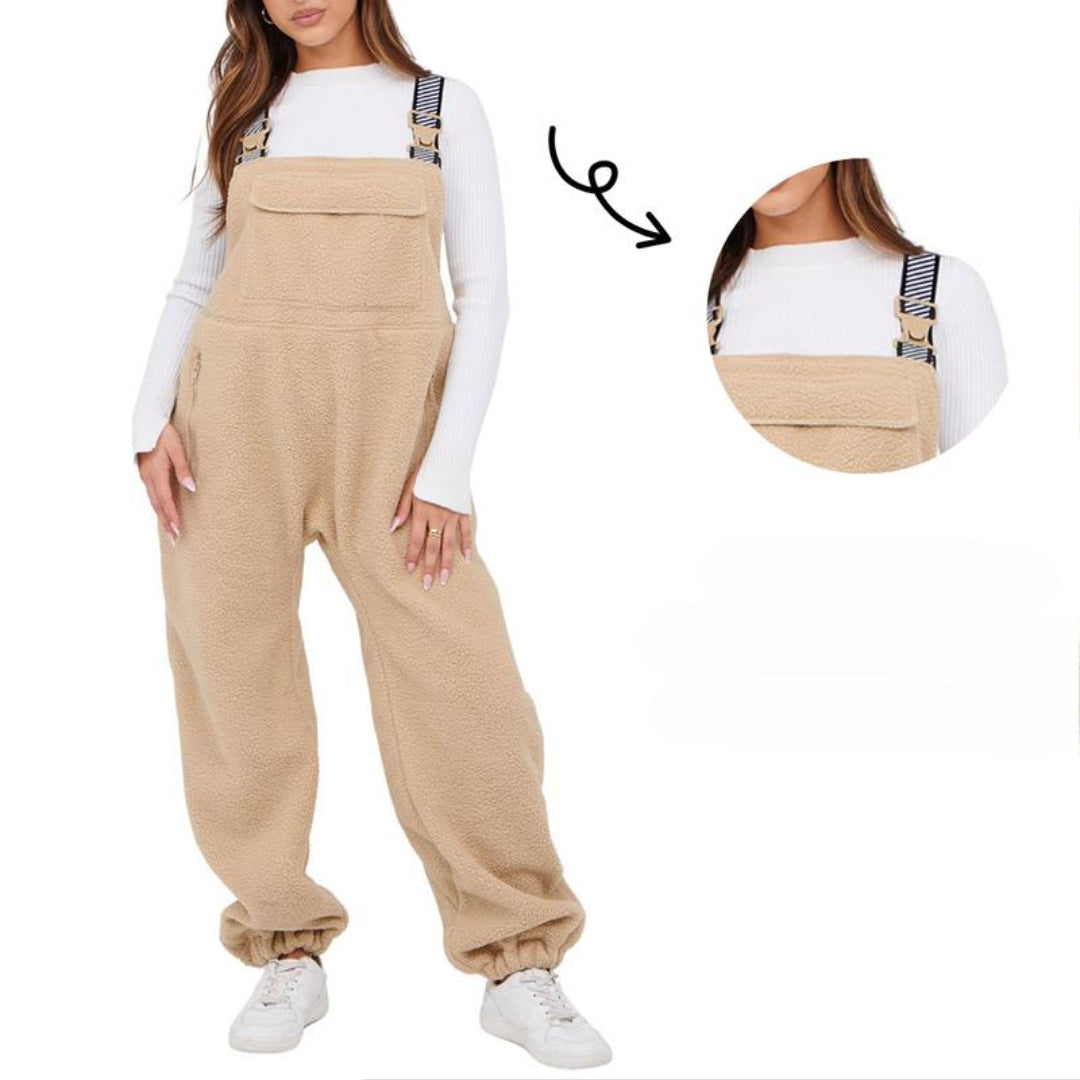 Liftora Fleece Lined Sleeveless Overalls with Adjustable Straps